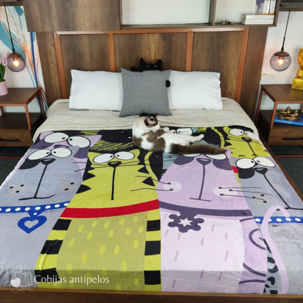 COBIJA GATOS ESTRELLAS