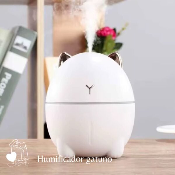 HUMIDIFICADOR BLANCO CON DISEÑO DE GATO
