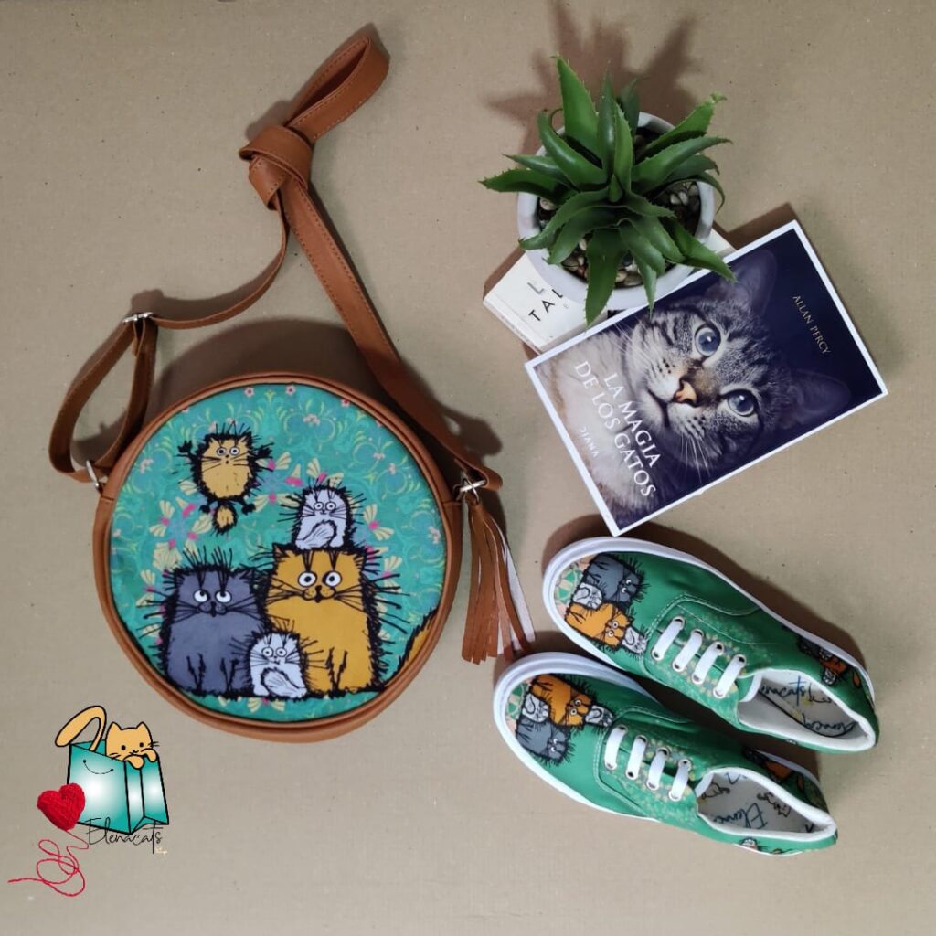 Bolso Reutilizable De Lona Con Diseño De Gato Y Nube - 40x50 Cm, Ideal Para La Compra O El Día A Día
