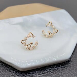 ARETES CON DISEÑO DE CARITA DE GATO