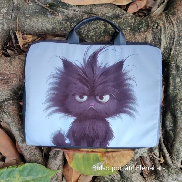 BOLSO PARA PORTATIL GATO ENOJADO