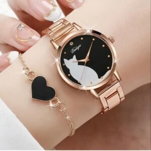 RELOJ ELEGANTE CON DISEÑO DE GATO