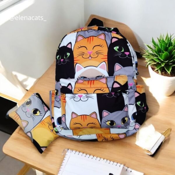 MORRAL DE GATOS NARANJA