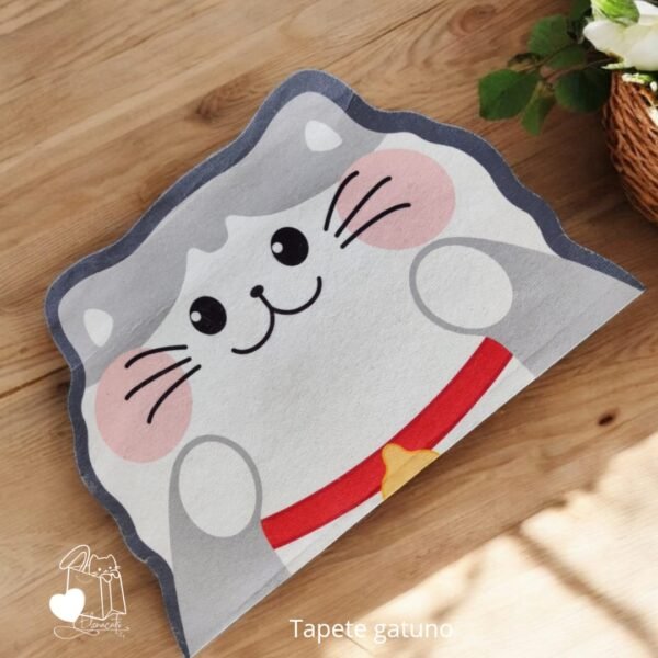 TAPETE CON DISEÑO DE GATO GRIS