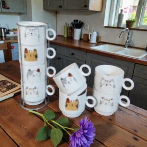 TORRE DE VASOS CON DISEÑO DE GATO