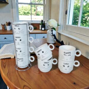 TORRE DE VASOS CON DISEÑO DE GATO