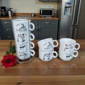 TORRE DE VASOS CON DISEÑO DE GATO