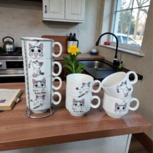 TORRE DE VASOS CON DISEÑO DE GATO