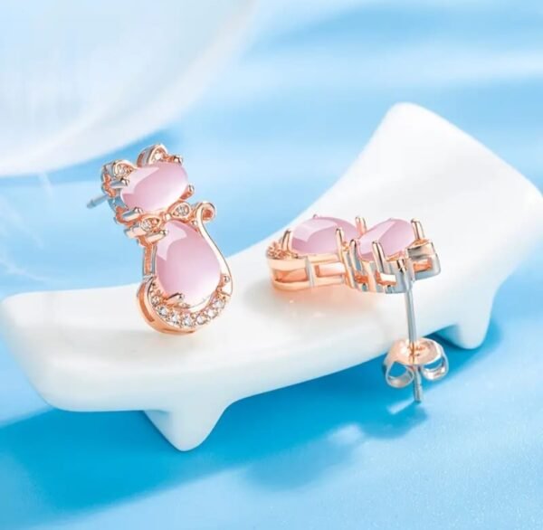 ARETES GATO ROSA - Imagen 2