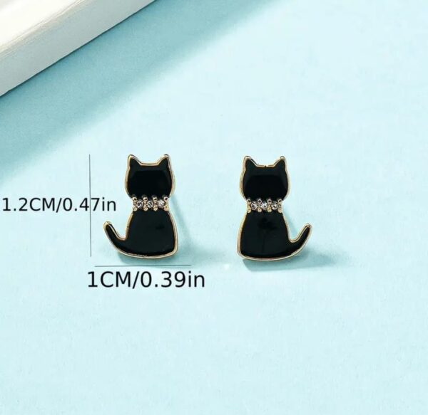 ARETES CON DISEÑO DE GATO NEGRO - Imagen 2