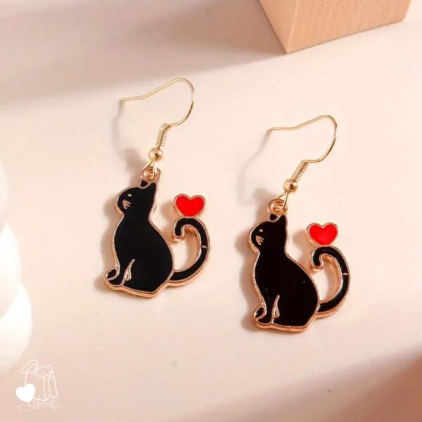 ARETES GATO NEGRO