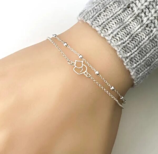 PULSERA DE GATO CORAZON