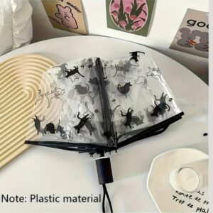 SOMBRILLA CON DISEÑO DE GATO TRANSPARENTE