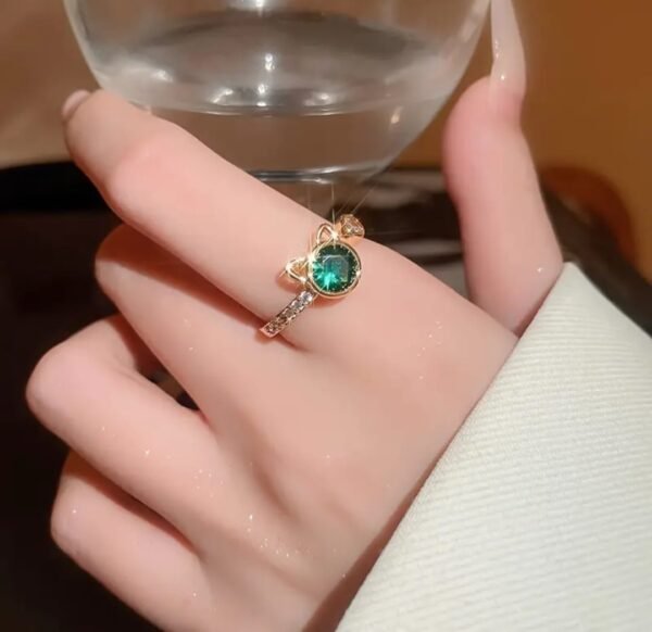 ANILLO PERLA DE GATO VERDE