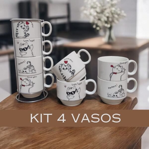 TORRE DE VASOS DISEÑO DE GATO
