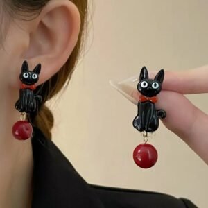 ARETES GATO NEGRO