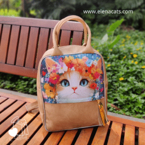 BOLSO DE MANO GATO PRINCESA CAFE