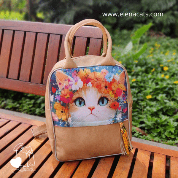 BOLSO DE MANO GATO PRINCESA CAFE