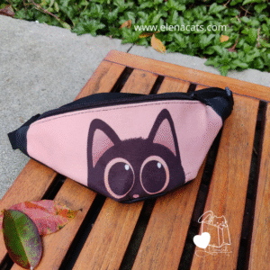 RIÑONERA  CON DISEÑO DE GATO OJITOS