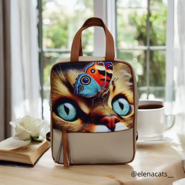 PREVENTA BOLSO DE MANO GATO MARIPOSA TERRACOTA