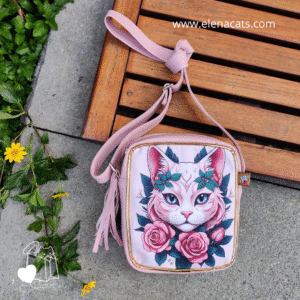 BOLSO DE MANO GATA ROSADA
