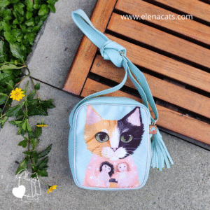 BOLSO DE MANO GATO NARANJA Y NEGRO