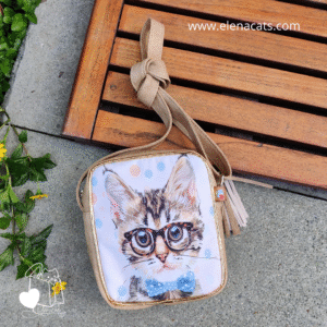 BOLSO DE MANO GATO GAFAS