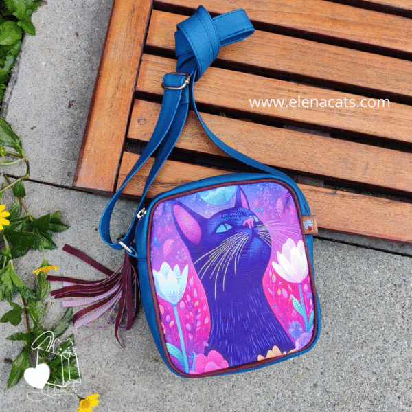 BOLSO DE MANO GATO FLOREZ BLANCAS