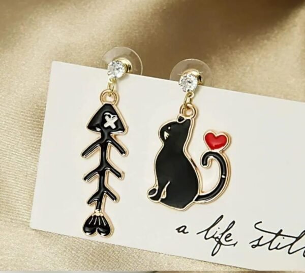 ARETES GATO Y PEZ