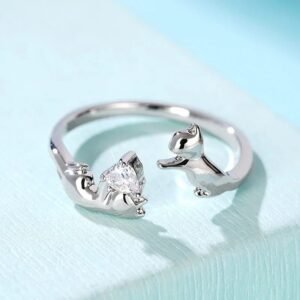 ANILLO DISEÑO 2 GATOS