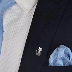 Prendedor diseño de gato para hombre