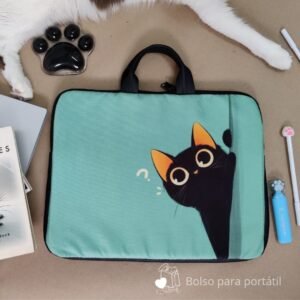 Bolso portatil con diseño de gato