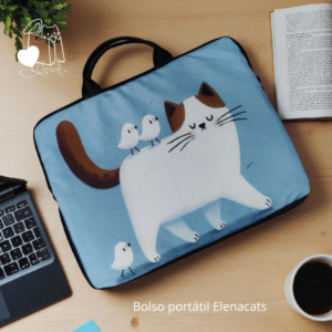 bolso para portátil con diseño de gato