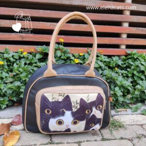 BOLSO CARTERA GATOS NEGROS Y BLANCOS