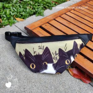 RIÑONERA  CON DISEÑO DE 3 GATOS