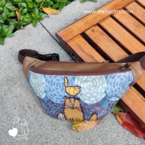 RIÑONERA  CON DISEÑO DE PELITOS CAFE