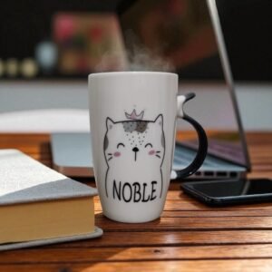 VASO CON DISEÑO DE GATO NOBLE