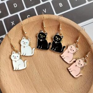 ARETES DISEÑO DE FORMA DE GATO