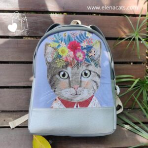 MORRAL GRIS GATO FLORES
