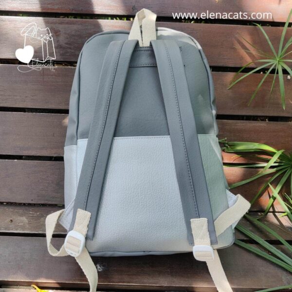 MORRAL GRIS GATO FLORES - Imagen 2