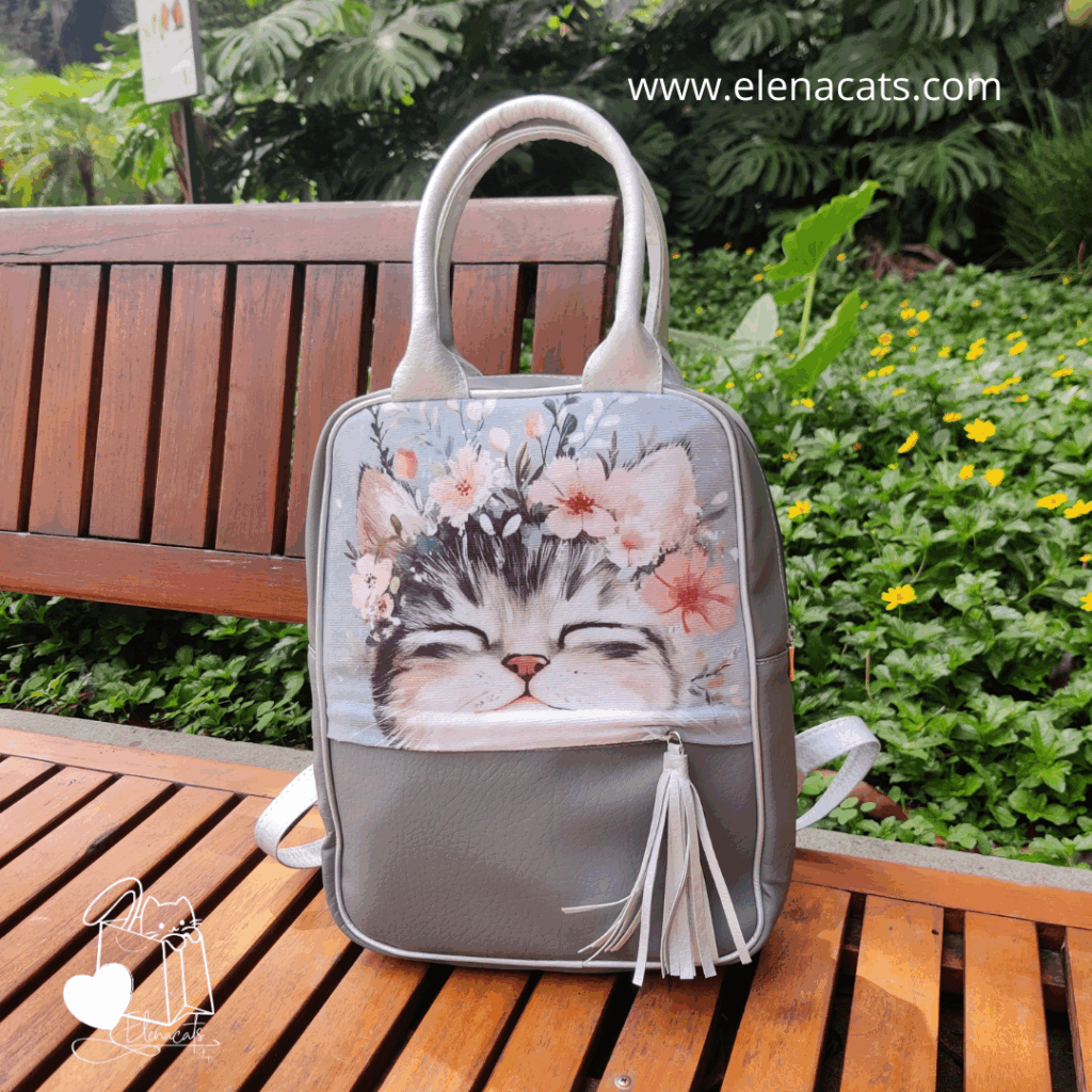 Bolso De Mano Gato Plateado