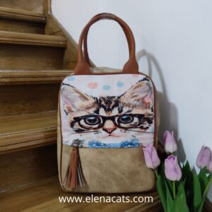 BOLSO DE MANO GATO INTELECTUAL