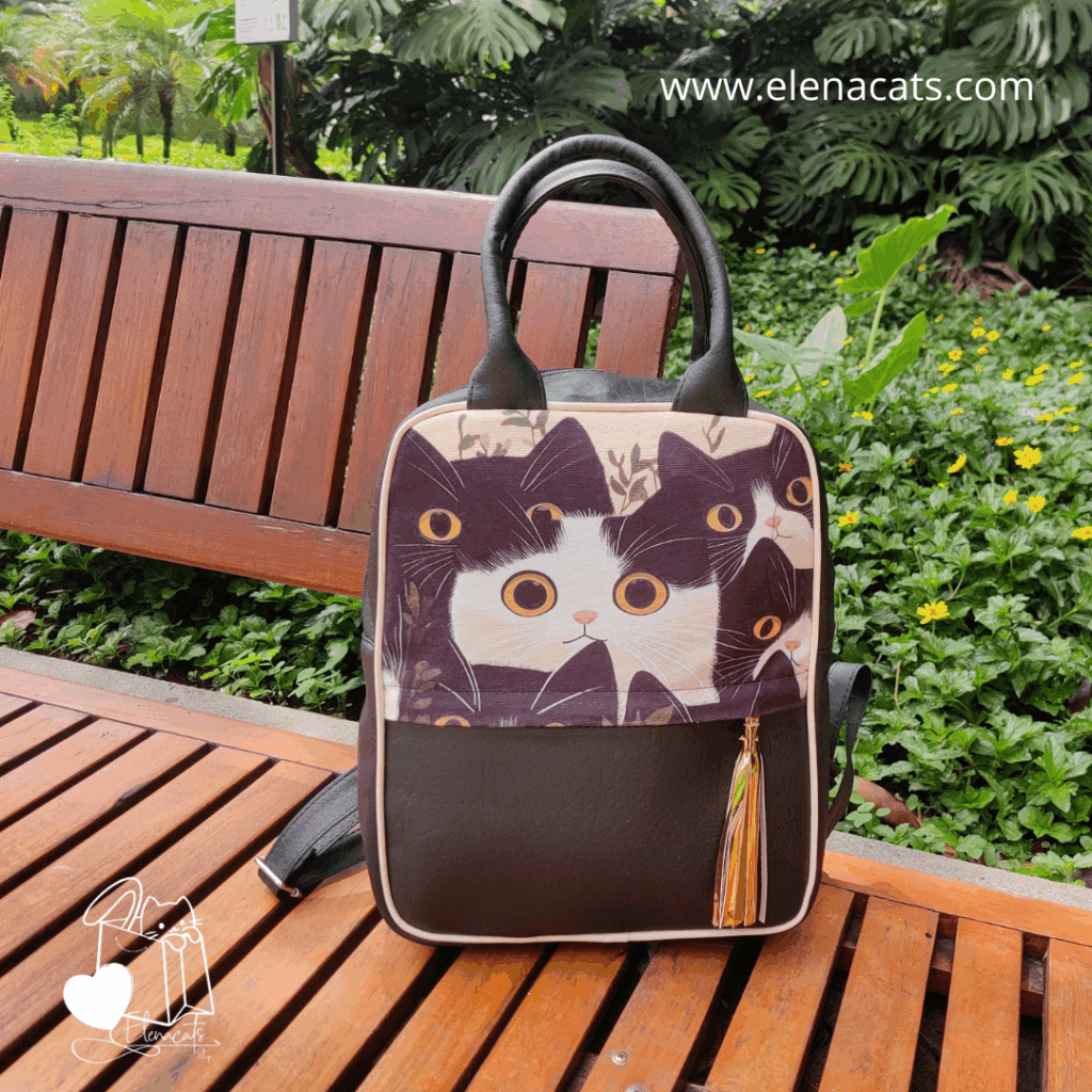 Bolso De Mano Tipo Morral Con  Gatos