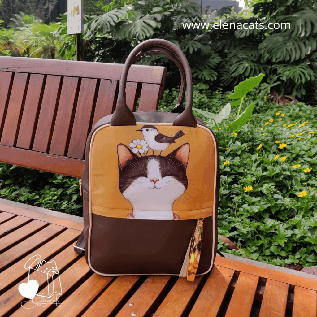 Bolso De Mano Gato Y Pajaro