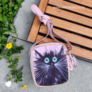 Bolso De Mano Gato Erizado Ojos Azules