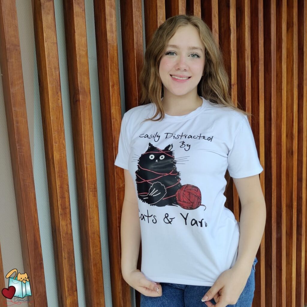 Camiseta De Mujer Gato Lana