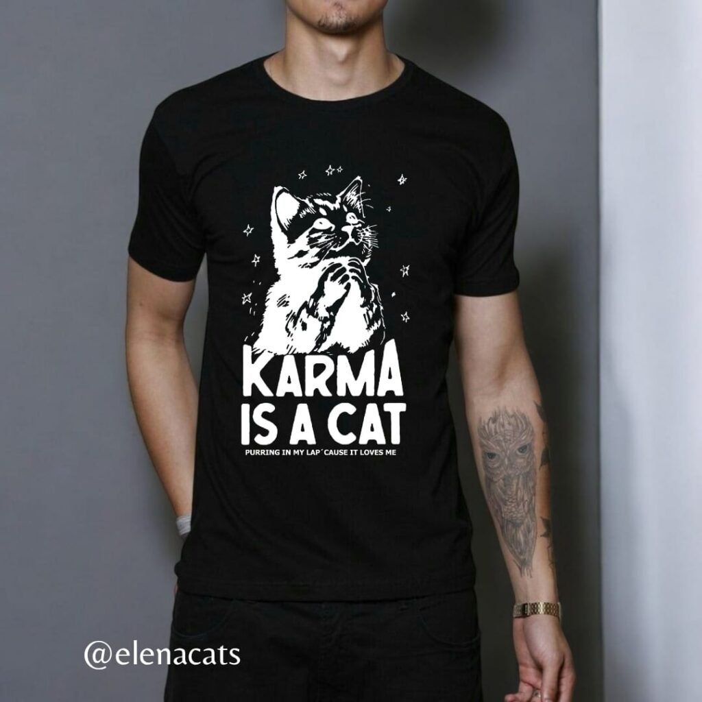 Camiseta De Hombre Karma Cats