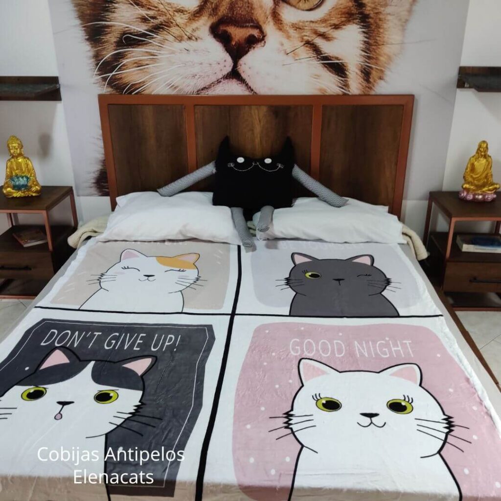 Cobija Gatos Rosa