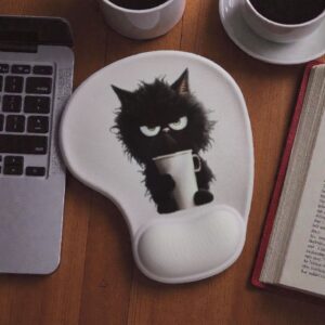PAD MOUSE CON DISEÑO GATO  CAFE