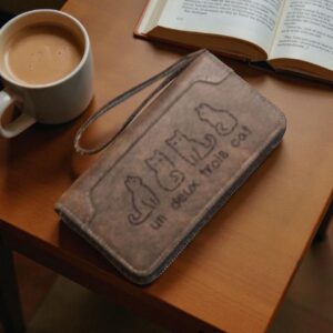 BILLETERA CON DISEÑO DE GATO CAFE